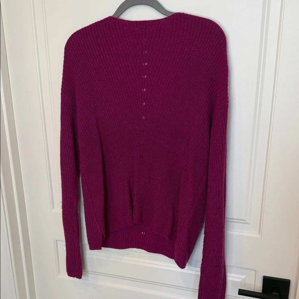 Aritzia V-Neck Sweater - Deep Pink - Picture 2 of 2